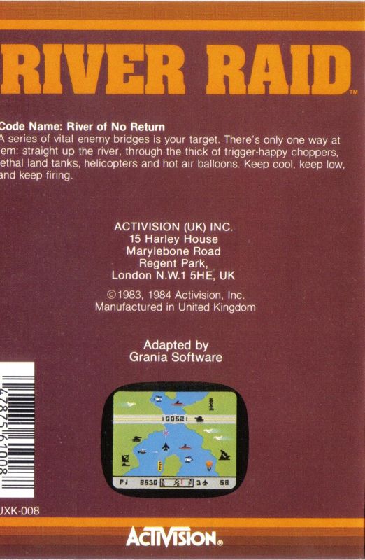 River Raid box art for MSX